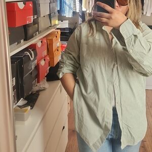 Green And White Button Down